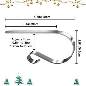 Christmas Stocking Holder Hooks Metal Hanging Hanger Clips for Home 4 Pack